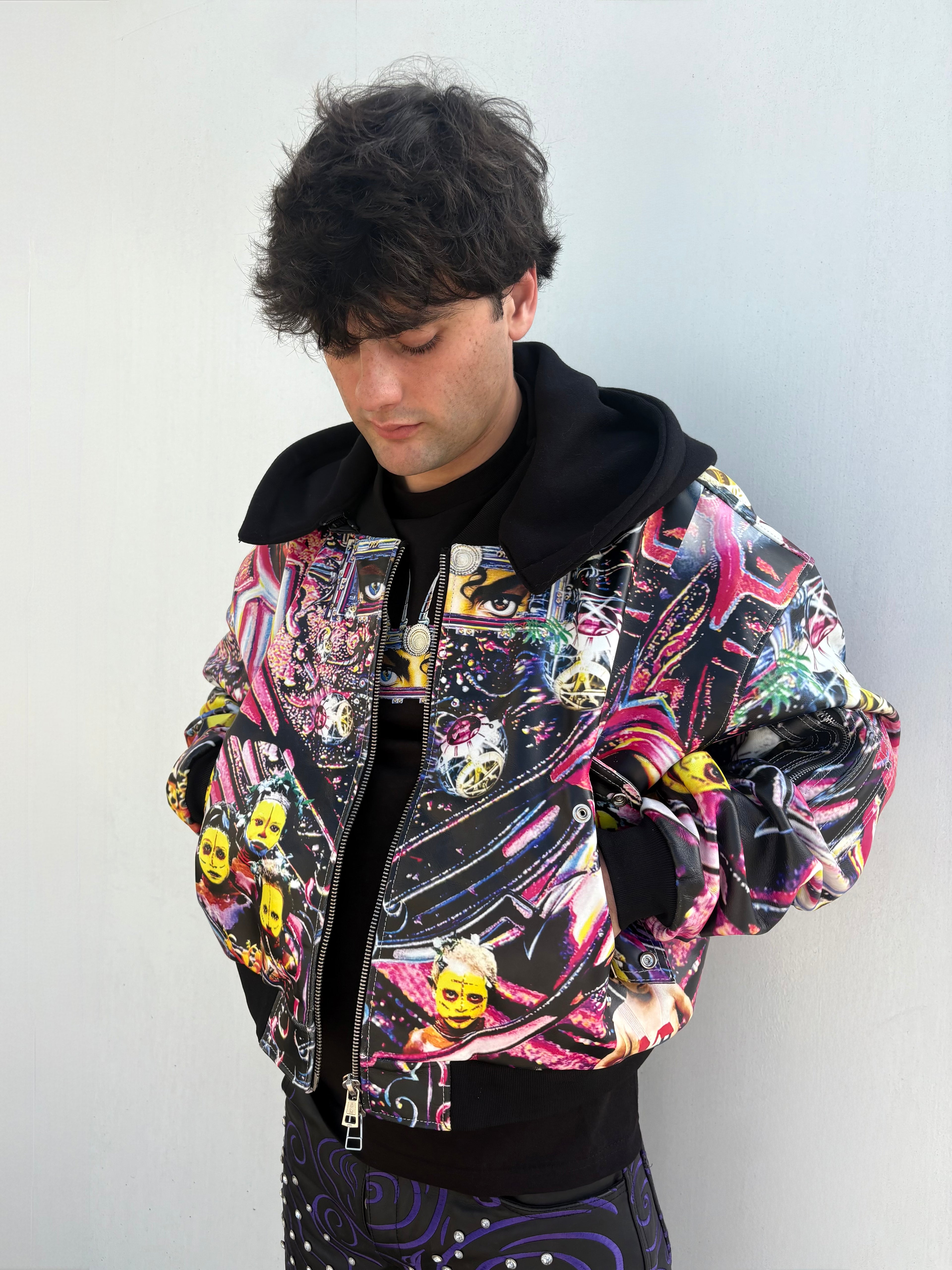 JSA® Dangerous Leather Bomber Jacket